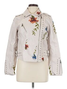 Floral Embroidered Moto Jacket